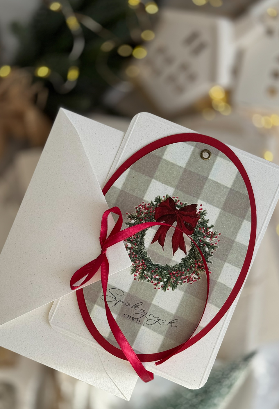 Kartka świąteczna handmade – Wianuszek - obrazek 3